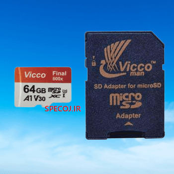 کارت حافظه ویکومن مدل 600x plus کلاس 10 استاندارد UHS-I U3 سرعت 90MBs ظرفیت 64 گیگابایت به همراه آداپتور SD